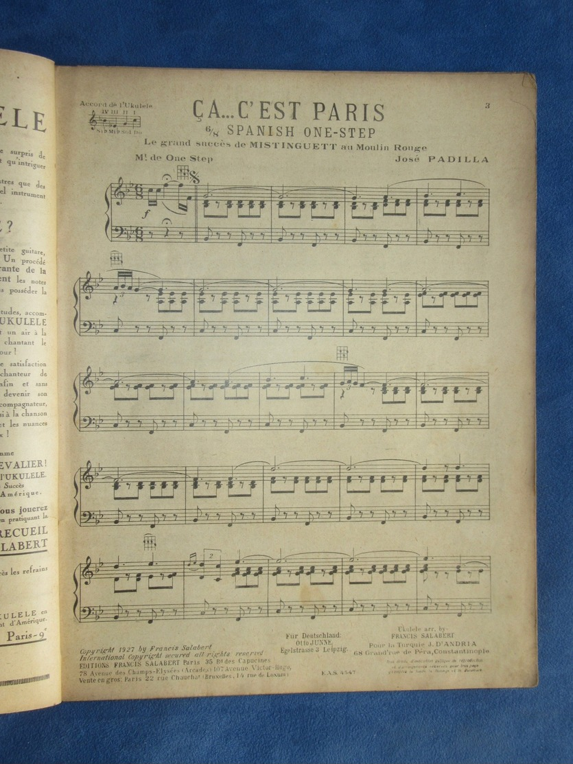 CAF CONC PARTITION 10 ALBUM SALABERT 1927 YVAIN SENTIS PADILLA GABAROCHE YOUMANS MERCIER CHRISTINÉ MORETTI FRIML MAUPREY - Autres & Non Classés