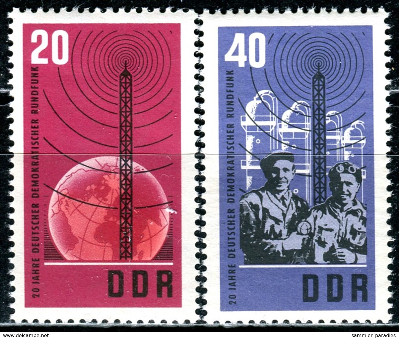 DDR - Mi 1111 / 1112 - ** Postfrisch (B) - 20-40Pf         20 Jahre DDR-Rundfunk - Ungebraucht