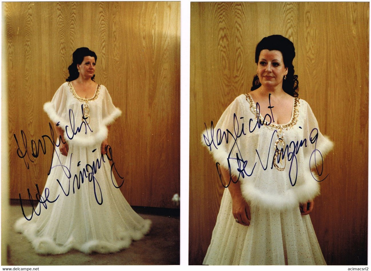 X25 OPERA German Soprano UTE VINZING Autograph Hand Signed Dedicacee - Lot Of (2) Two Photos 1980/90's - Fotos Dedicadas