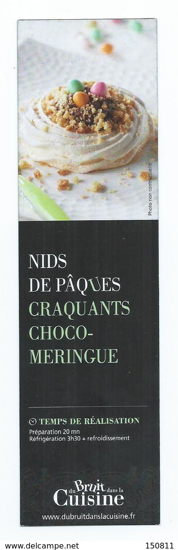 MARQUE PAGES " Nids De Pâques Croquants Choco-Meringue " DU BRUIT DANS LA CUISINE - Marque-Pages