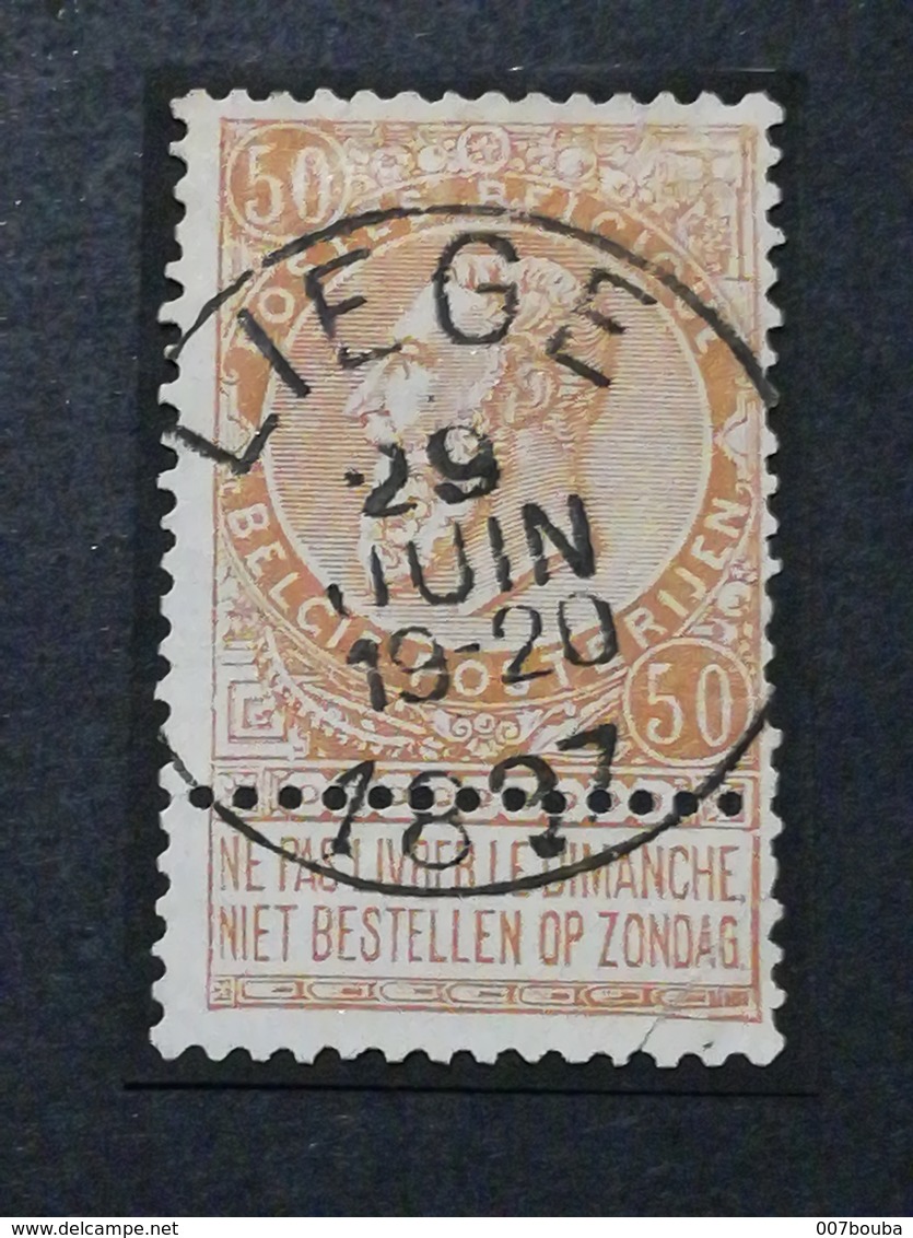 COB N ° 62 Oblitération Liège 1897 - 1893-1900 Fine Barbe