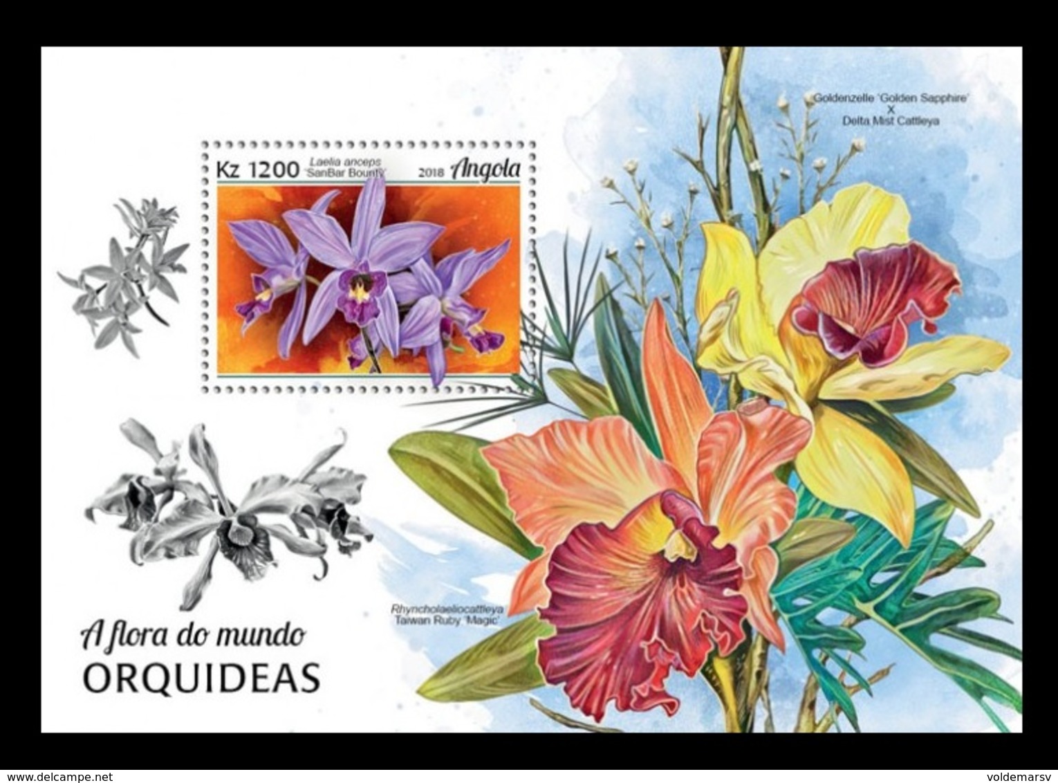 Angola 2018 Mih. 1920 (Bl.149) Flora Of The World. Flowers. Orchids MNH ** - Angola