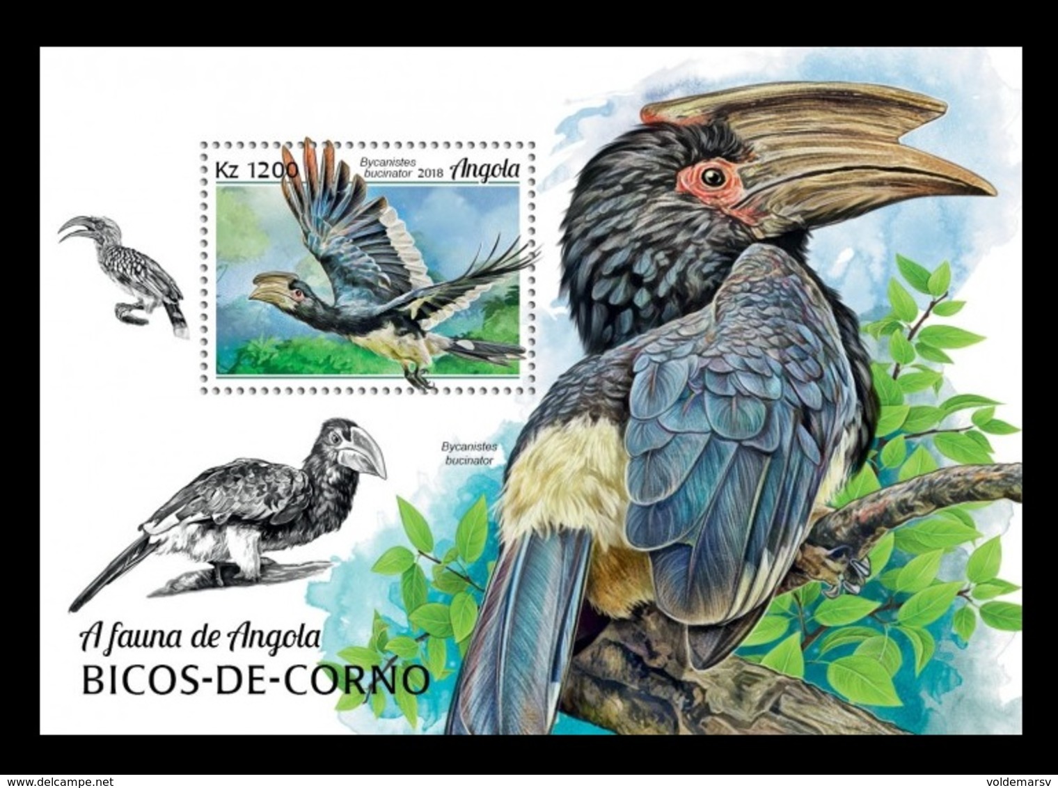 Angola 2018 Mih. 1965 (Bl.158) Fauna Of Angola. Birds. Hornbills MNH ** - Angola