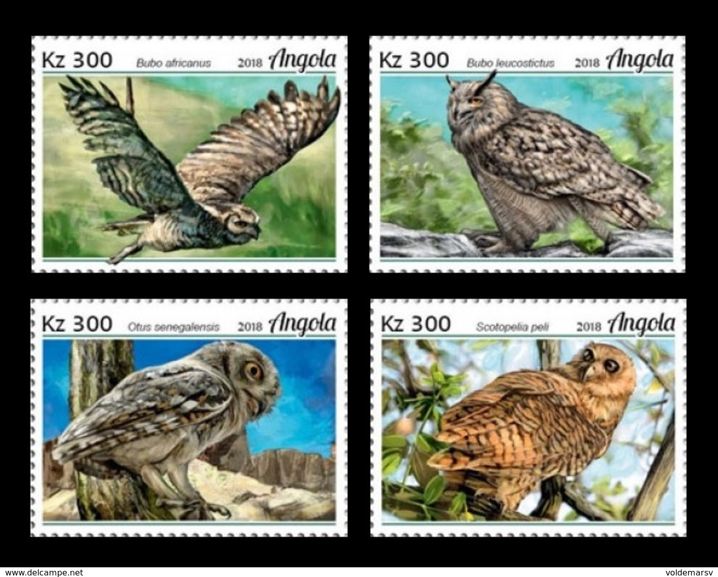 Angola 2018 Mih. 2011/14 Fauna Of Angola. Birds. Owls MNH ** - Angola