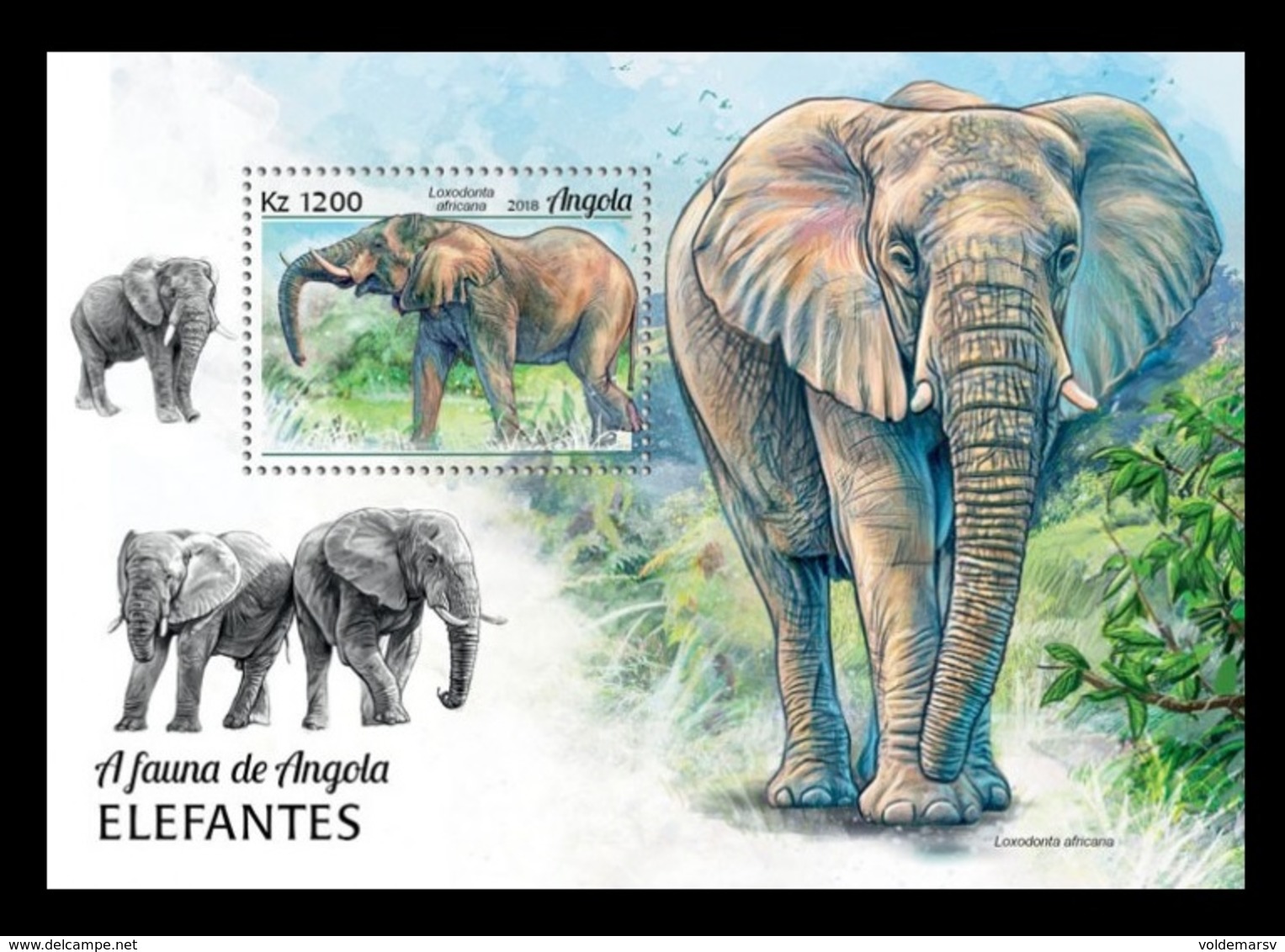 Angola 2018 Mih. 2050 (Bl.175) Fauna Of Angola. Elephants MNH ** - Angola