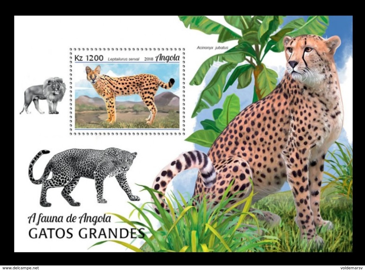 Angola 2018 Mih. 2055 (Bl.176) Fauna Of Angola. Big Cats MNH ** - Angola