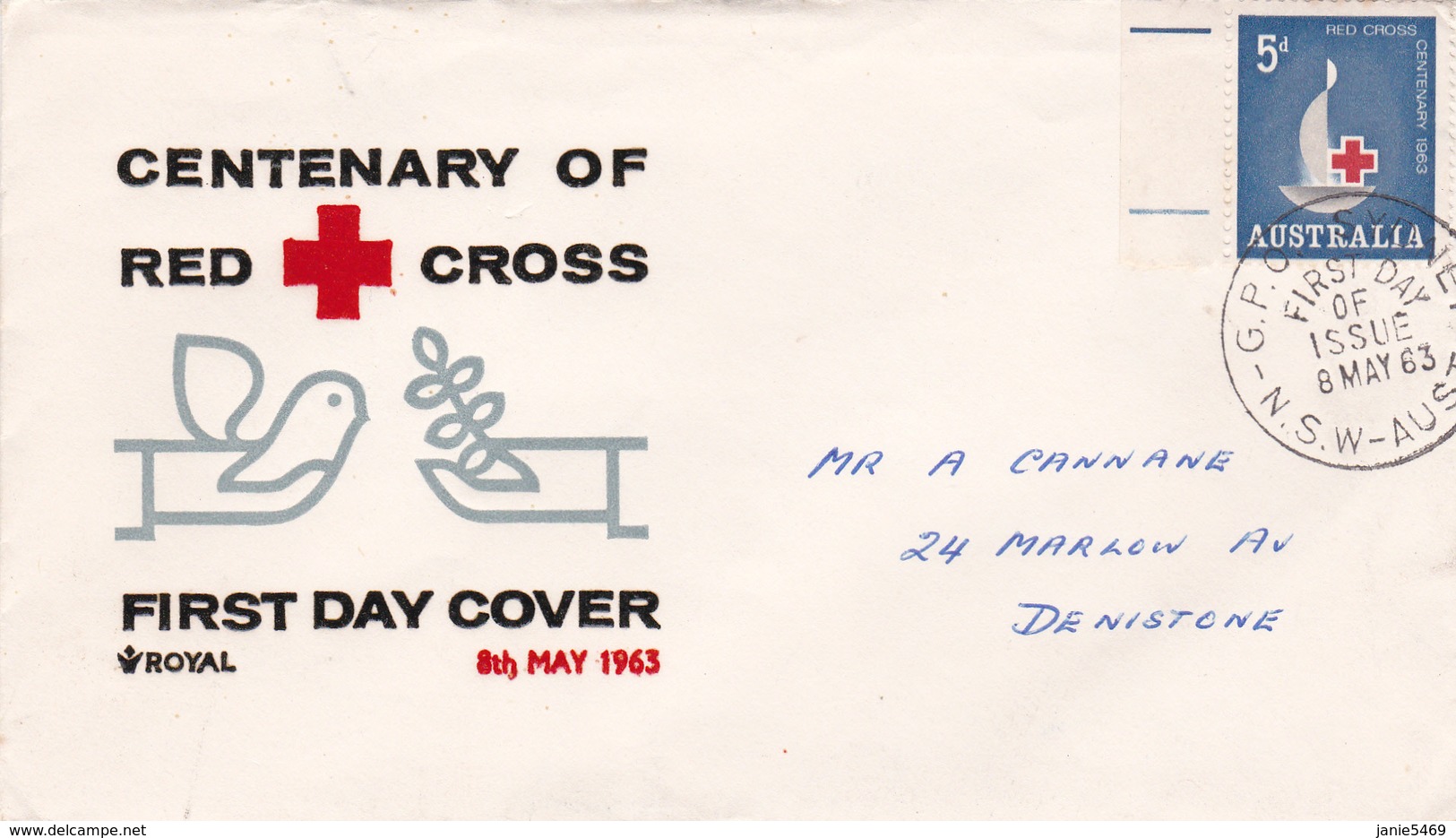 Australia 1963 Centenary Of Red Cross,Royal FDC Type 1 - FDC