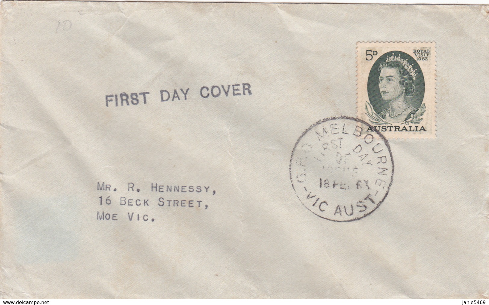 Australia 1963 Royal Definitive Issue 5d Green, FDC - Ersttagsbelege (FDC)