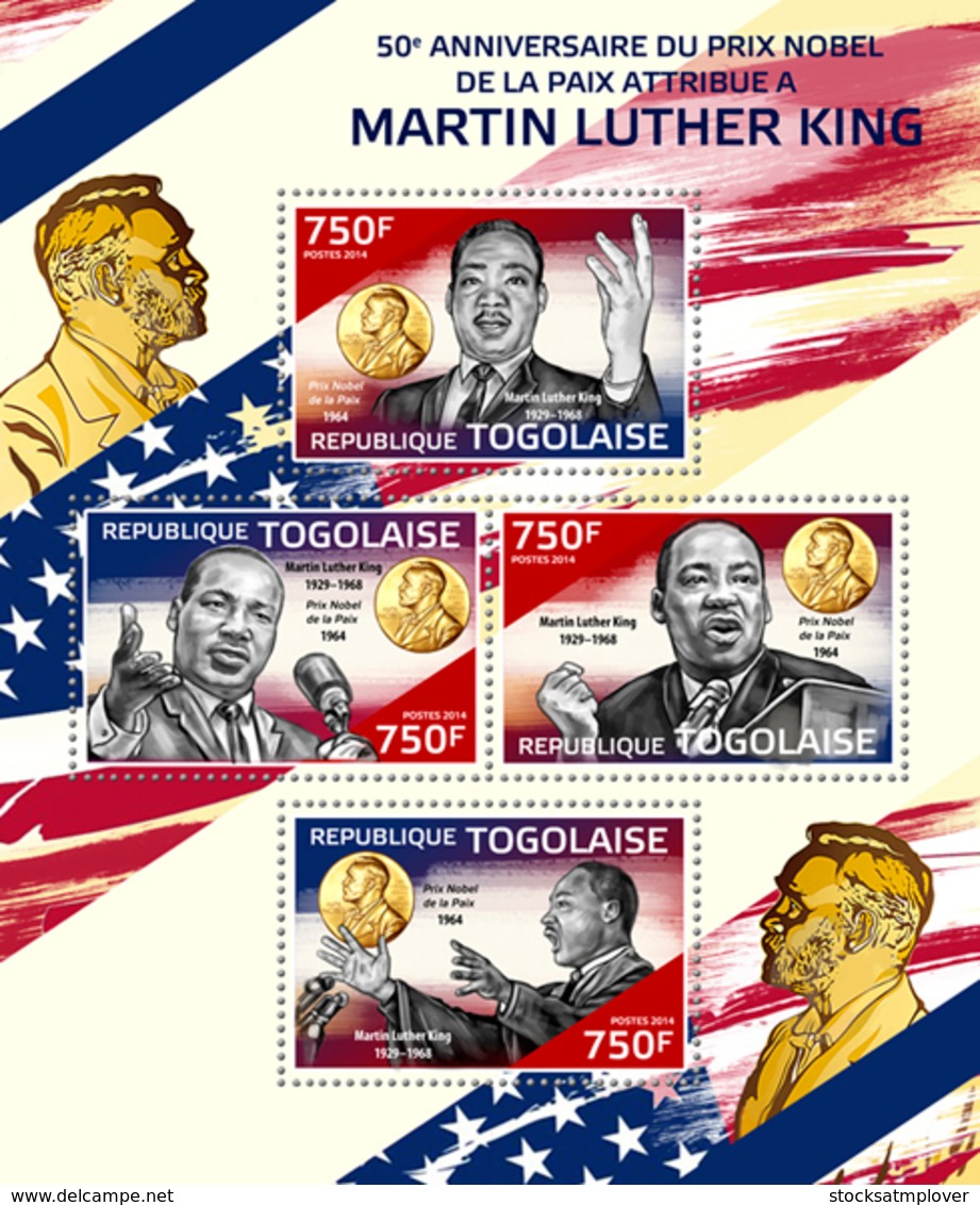 Togo  2014  Martin Luther King Jr.’s Nobel Peace Prize - Togo (1960-...)