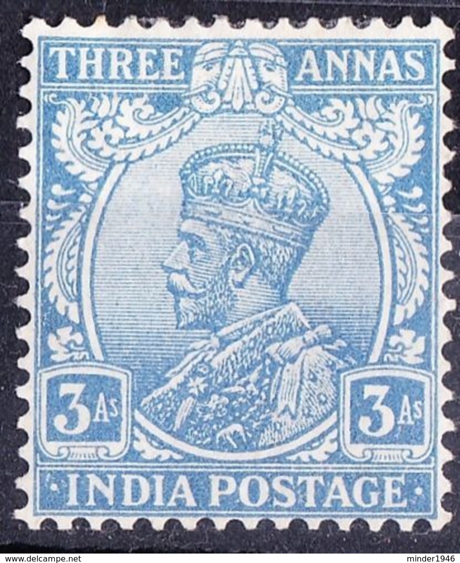 INDIA 1926 KGV 3a Ultramarine SG208 MH CV£16+ - 1911-35 Roi Georges V