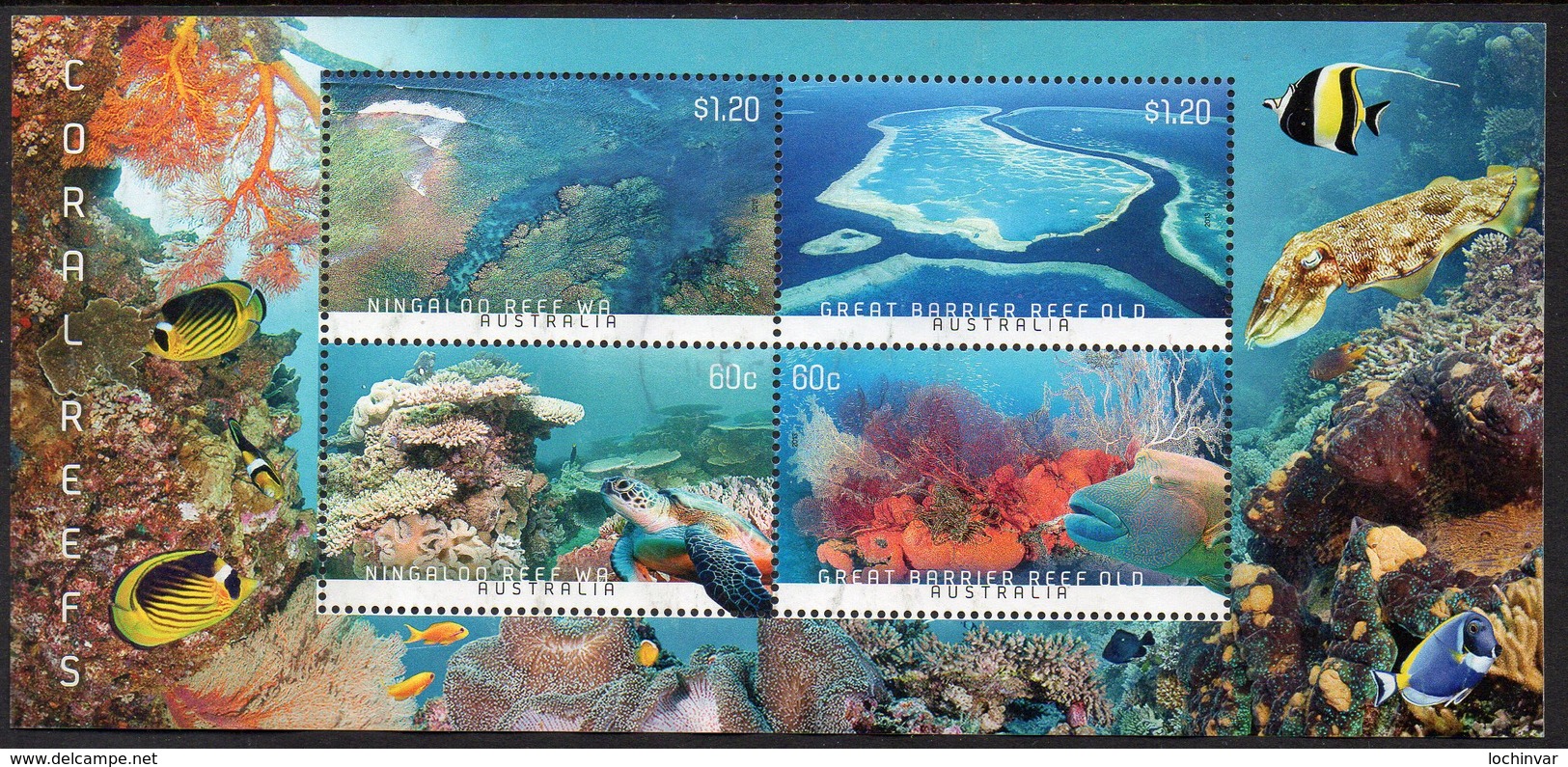 AUSTRALIA, 2013 REEFS MINISHEET F.USED - Used Stamps