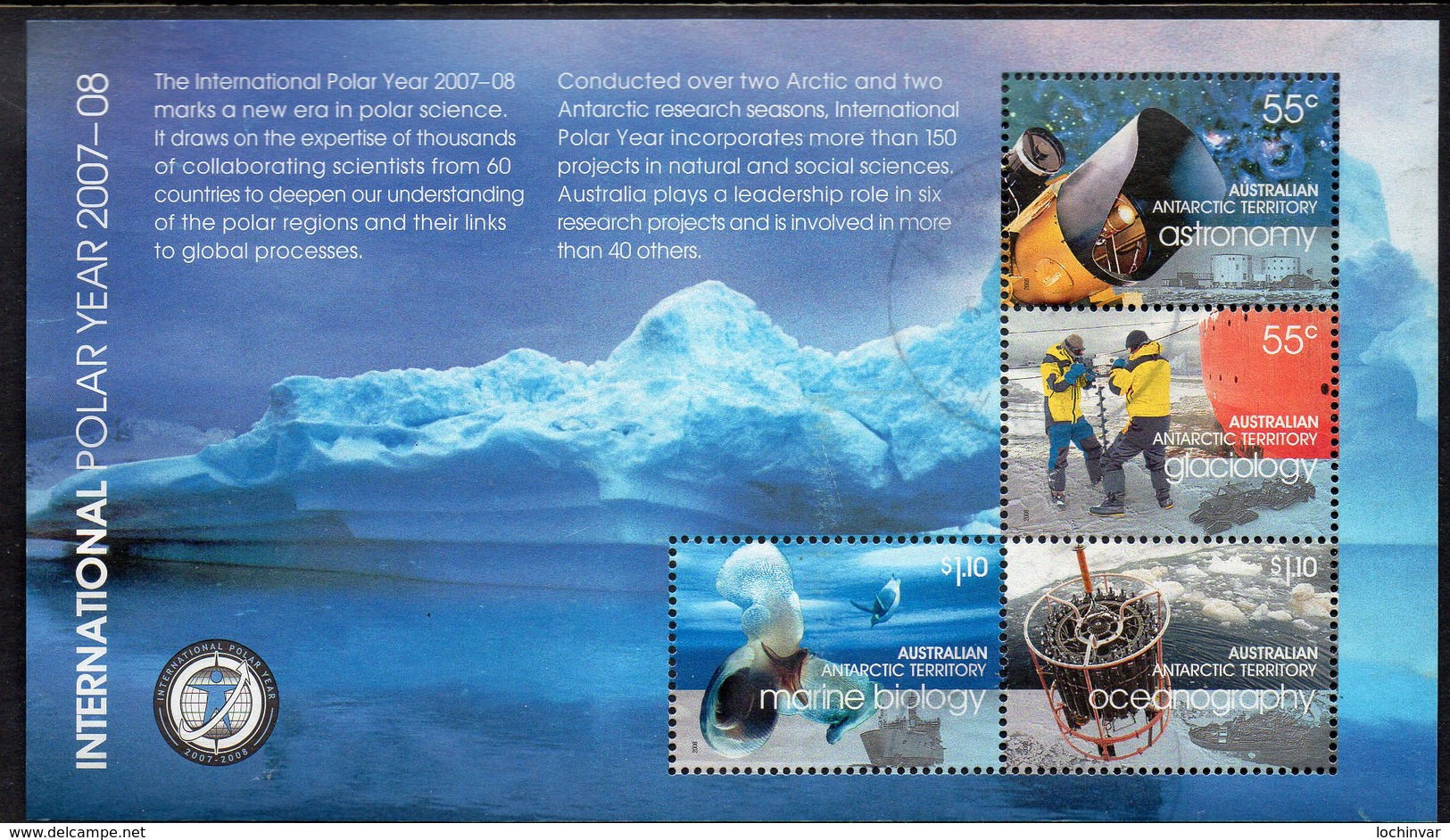 AAT, 2008 POLAR YEAR 07/08 MINISHEET F.USED - Used Stamps