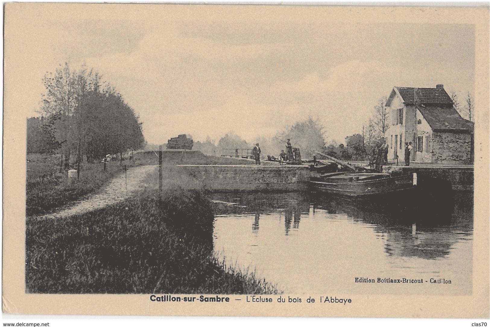 CATILLON-SUR-SAMBRE - L'ECLUSE DU BOIS DE L'ABBAYE - BELLE ANIMATION - VERS 1900 - Autres & Non Classés