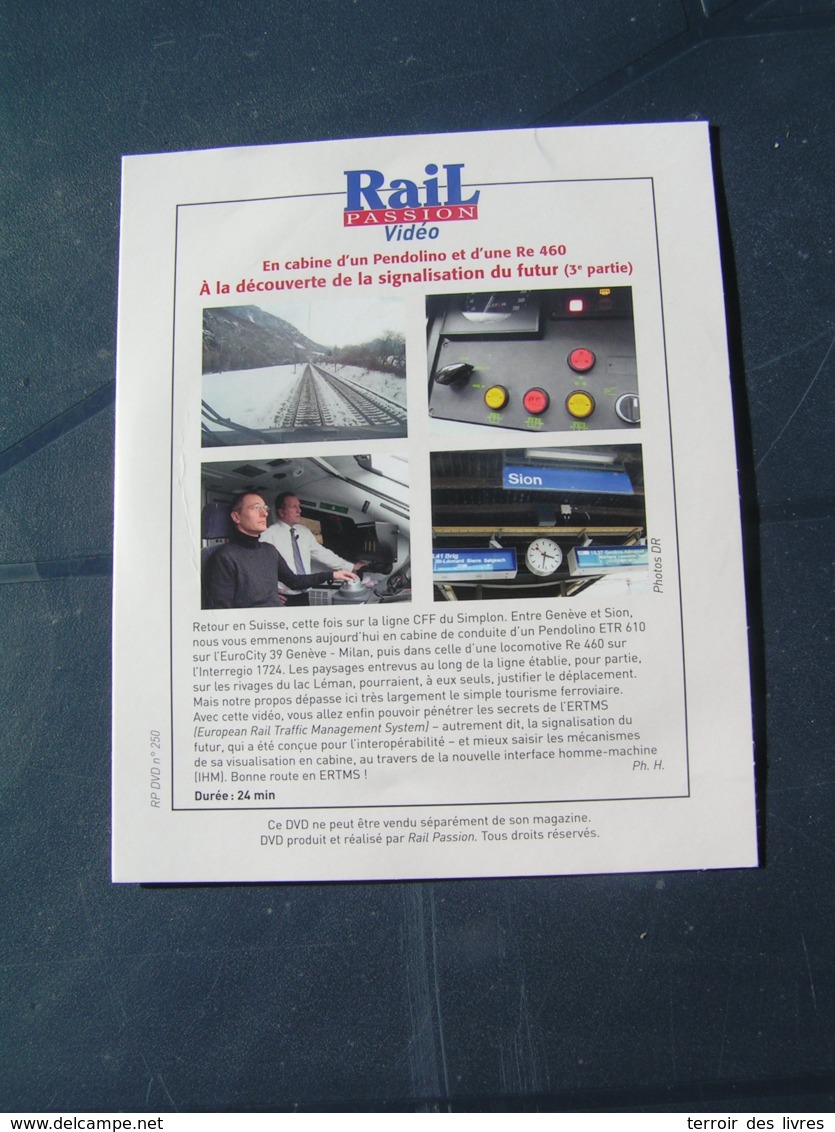 DVD Rail Passion 250 Pendolino Re 460 CFF SIMPLON GENEVE SION ERTMS Partie 3 - Ferrocarril