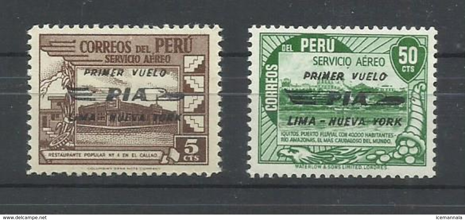 PERU  YVERT AEREO  69/70    MNH  ** - Perú