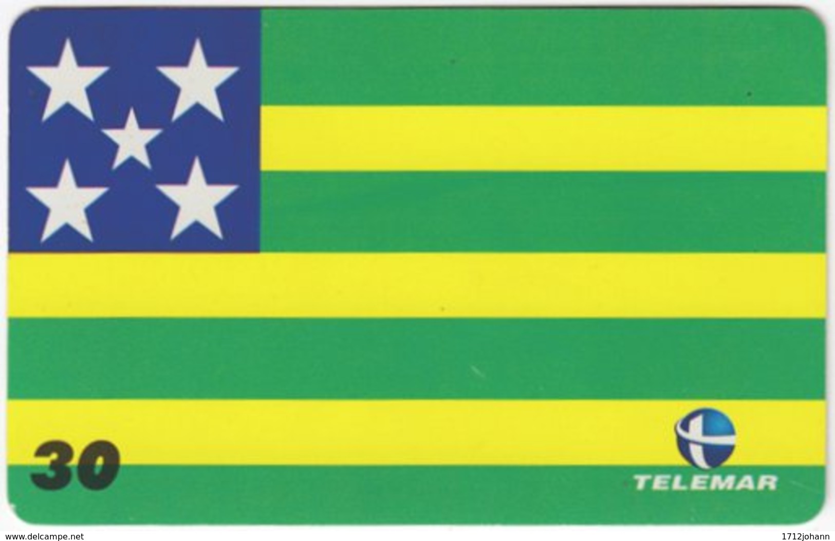 BRASIL H-157 Magnetic Telemar - Flag Of Goiania - Used - Brasilien