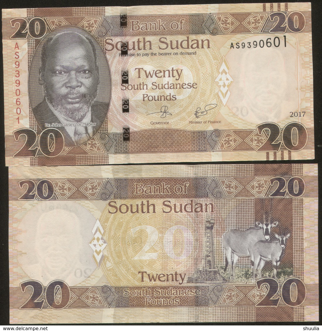 South Sudan 20 Pound 2017 Pick 13c UNC - Soudan