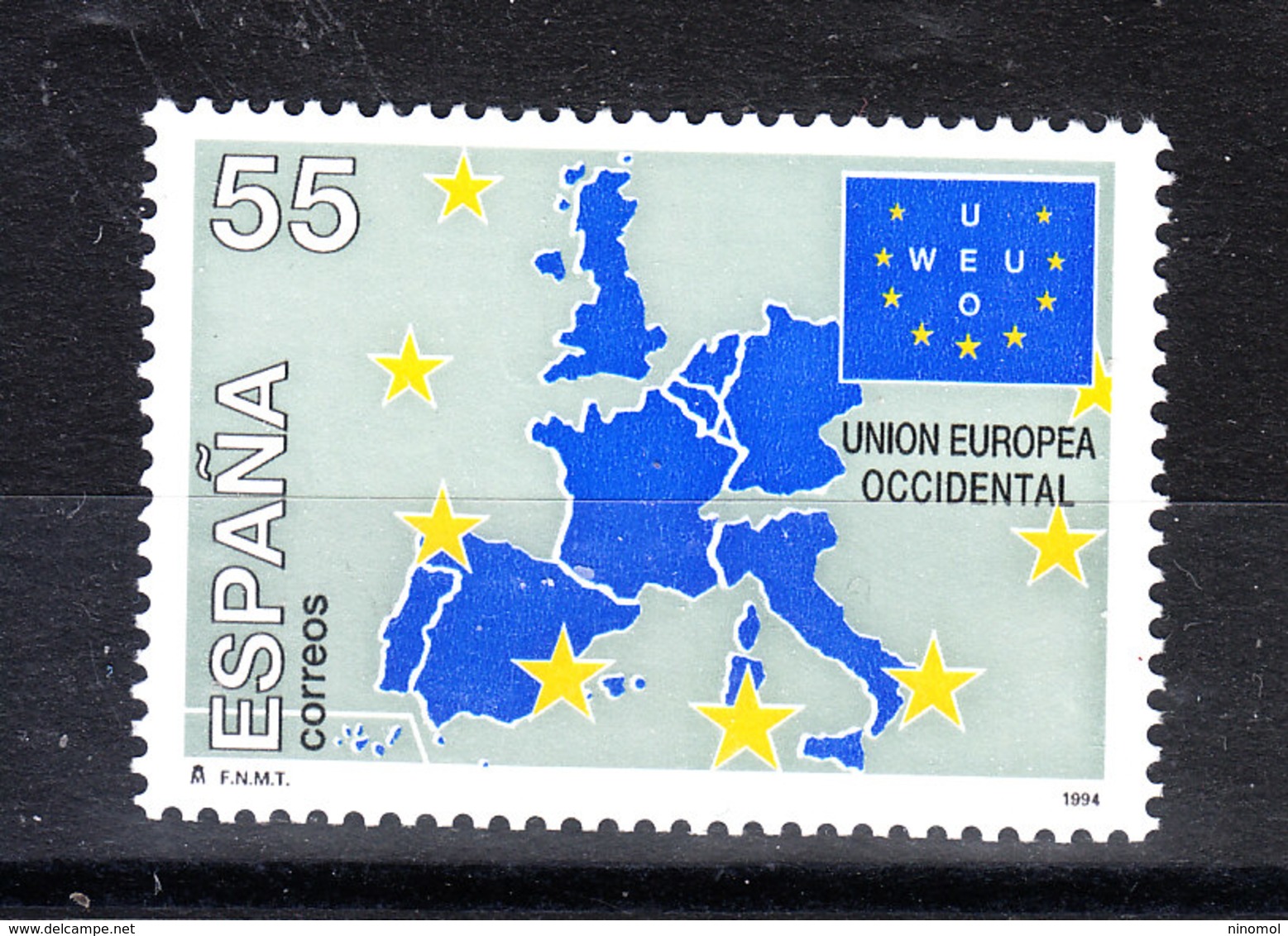 Spagna   - 1994. Mappa Della Unione Europea. Bandiera. Map Of The European Union. Flag. MNH - Geografia