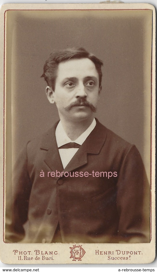 CDV Portrait D'homme-photographie Dupont Ex Blanc Rue De Buci à Paris - Anciennes (Av. 1900)