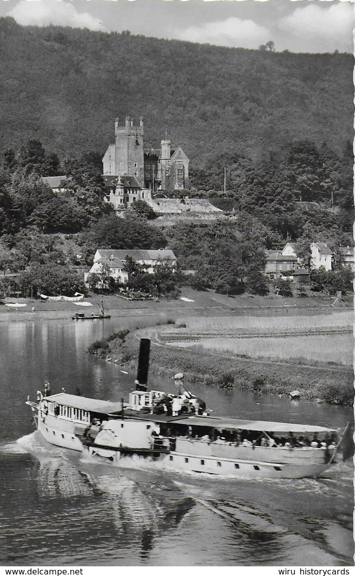 AK 0165  Neckarsteinach - Die Mittelburg Mit Dampfer / Verlag Peters Um 1960 - Heppenheim