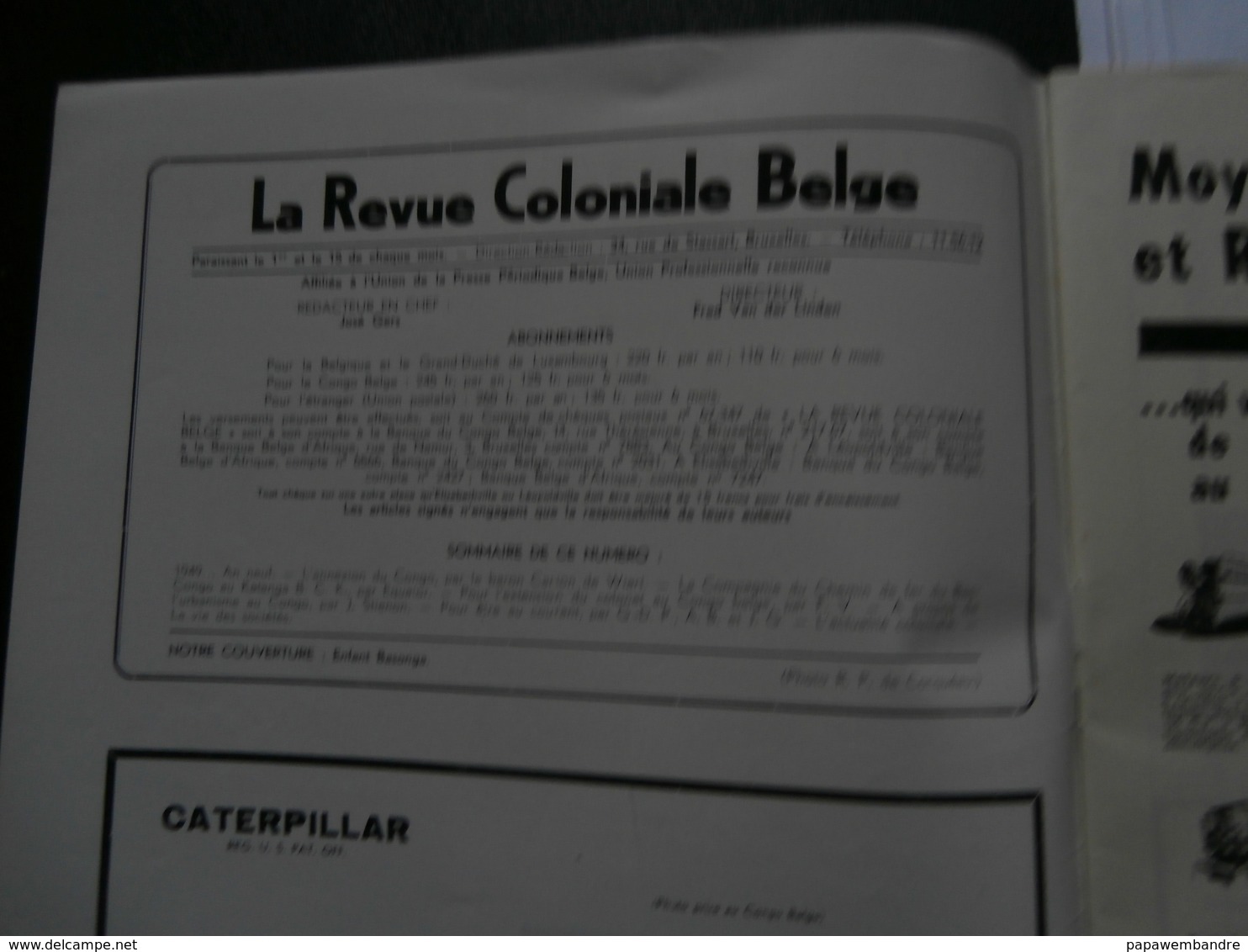 La Revue Coloniale Belge 78 (01/01/1949) : Congo, B.C.K., Urbanisme, Colonat, - 1900 - 1949