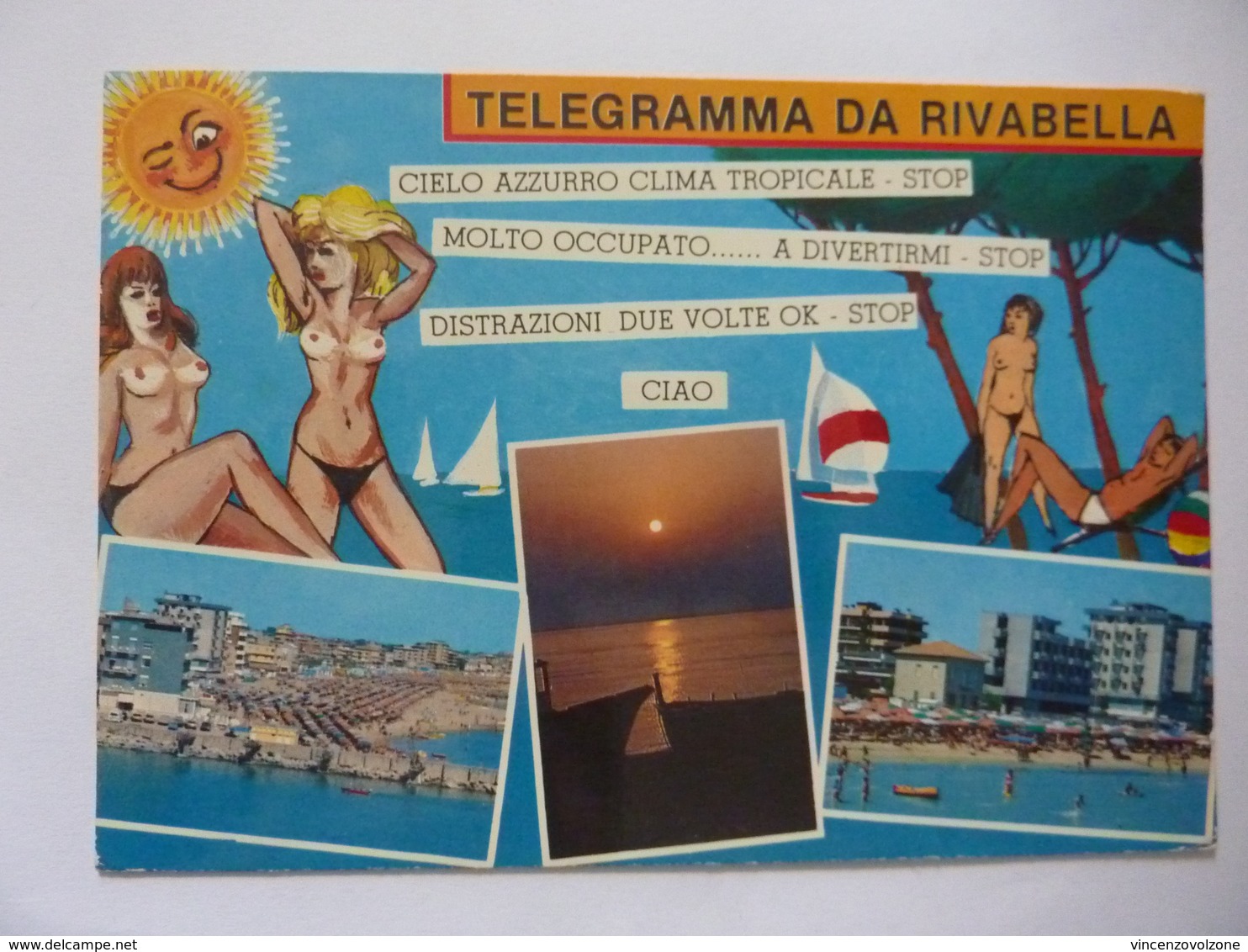 Cartolina Viaggiata "Telegramma Da RIVABELLA" 1997 - Rimini