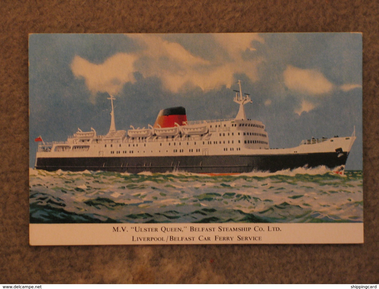 BELFAST STEAMSHIP CO ULSTER QUEEN - ART CARD - Ferries