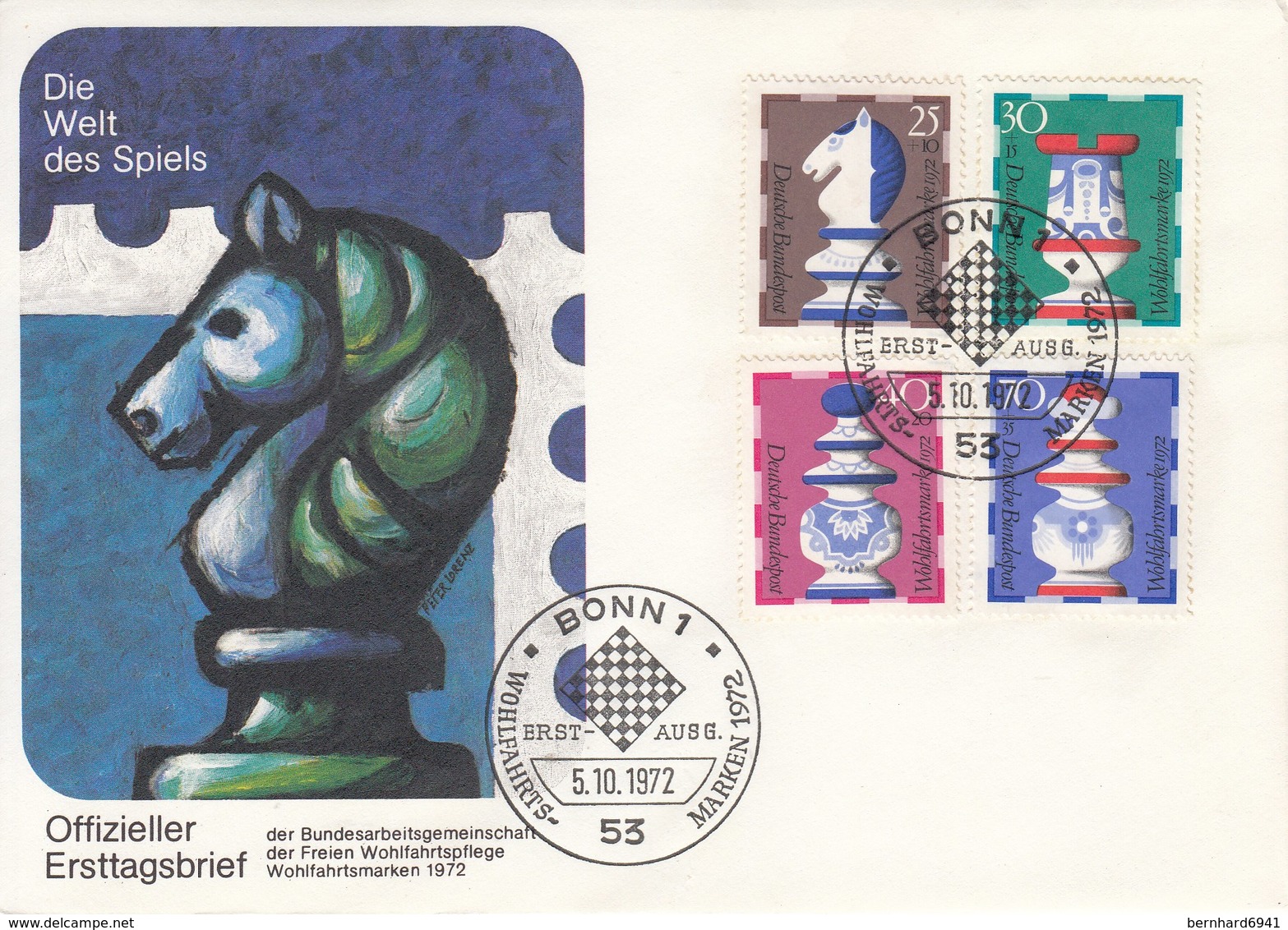 FDC  742 - 745  1970 Wohlfahrtsmarken  Schachfiguren - Sonstige & Ohne Zuordnung