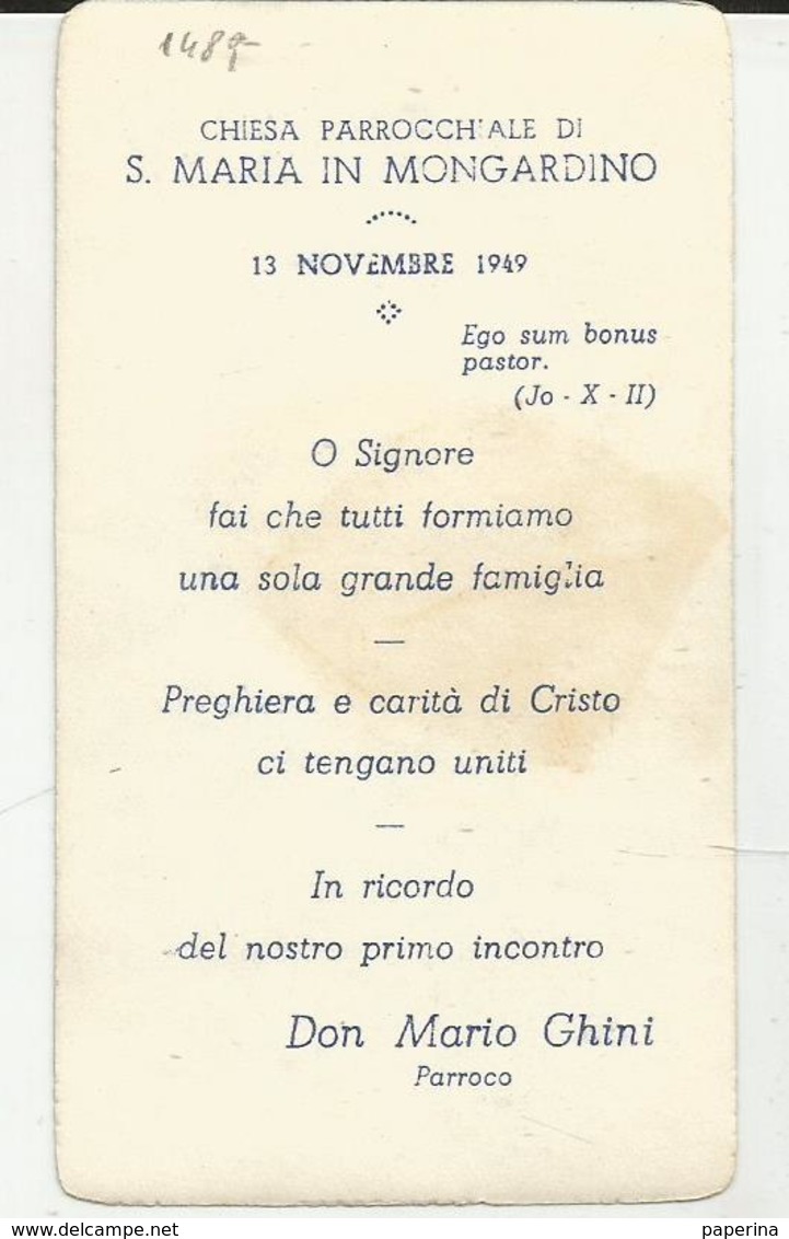 SANTINO SERIE EBI DEP 290  CHIESA PARROCCHIALE DI S. MARIA IN MONGARDINO 13/11/1949 (1489) - Santini