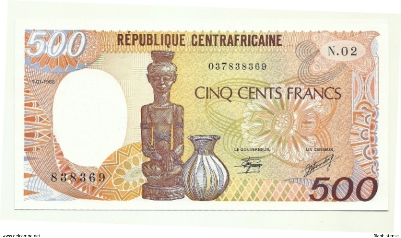 Rep. Centrafricana - 500 Francs 1986    ++++++ - Central African Republic