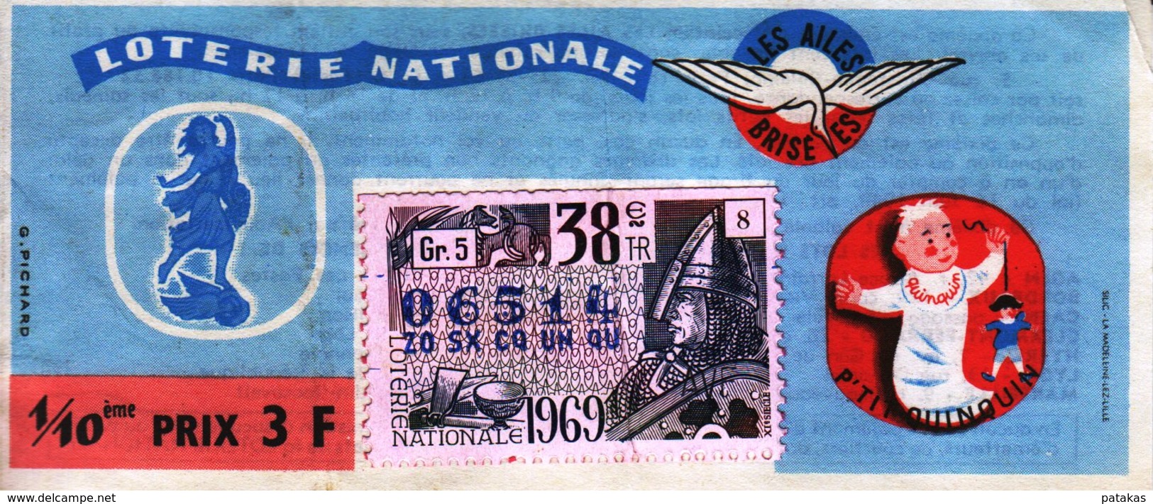 France - 348 - P'tit Quinquin Crédit Du Nord - 38 ème Tranche 1969 - Lottery Tickets