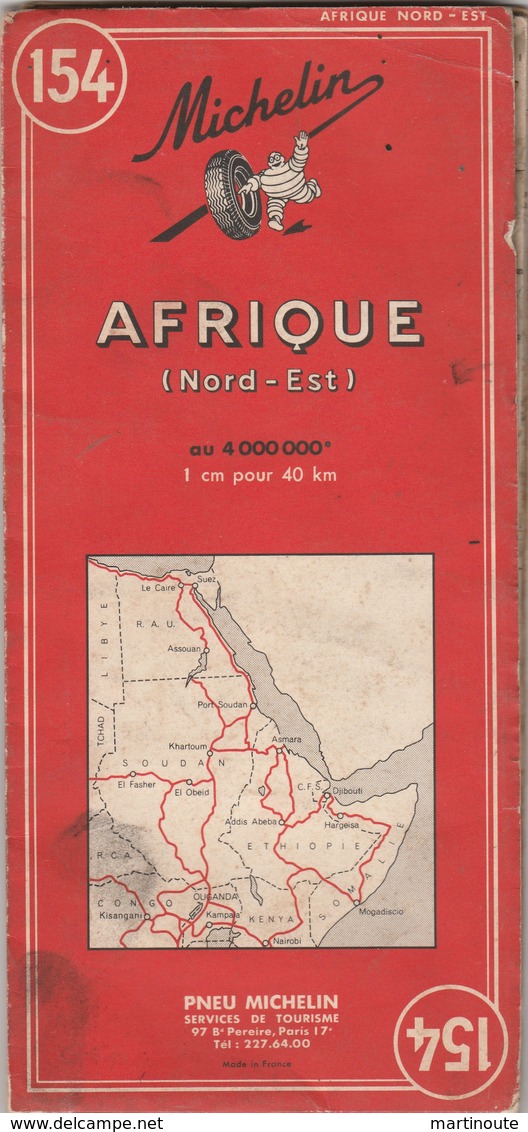 Carte Routière N° 154 Sur L'AFRIQUE ( Nord-Est ) - Carte Stradali