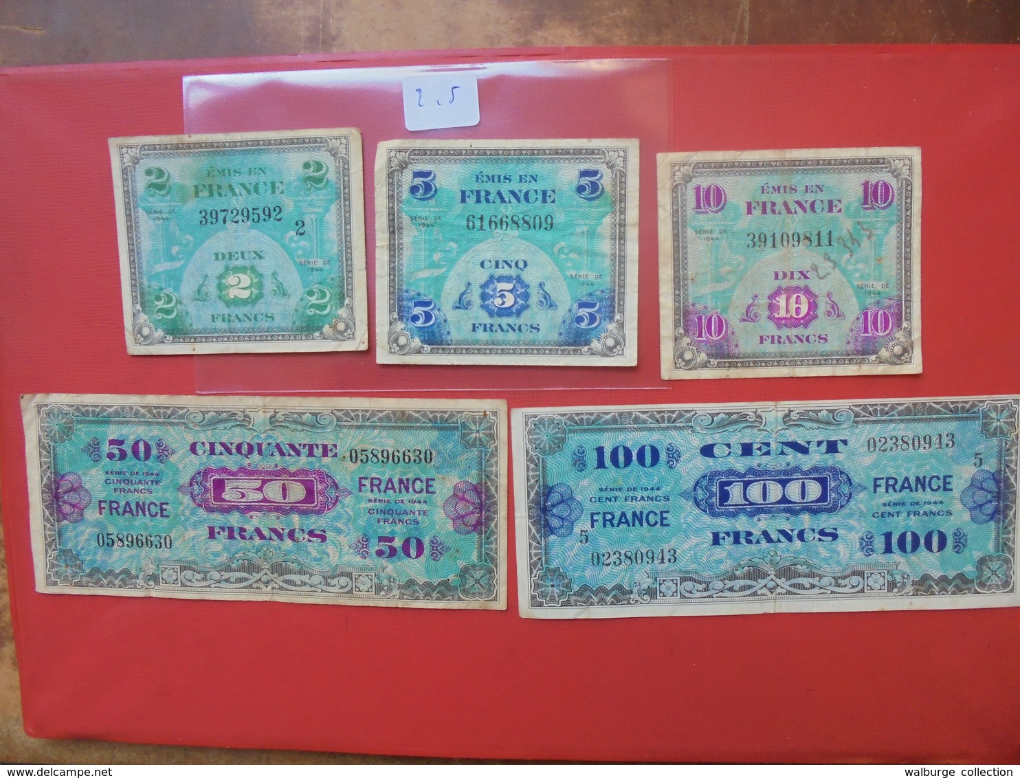 LOT 5 BILLETS FRANCE "LIBERATION" CIRCULER - Vrac - Billets