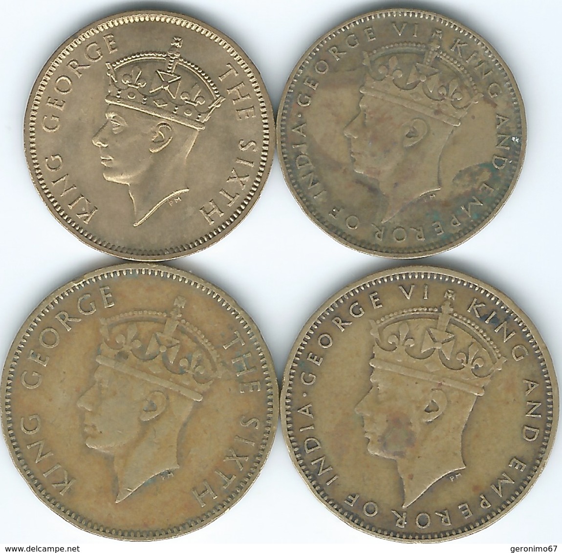 Jamaica - George VI  - 1937 ¼ Penny / Farthing - 1942 (KM42) & 1950 (KM33); ½ Penny - 1938 (KM31) & 1952 (KM34) - Giamaica