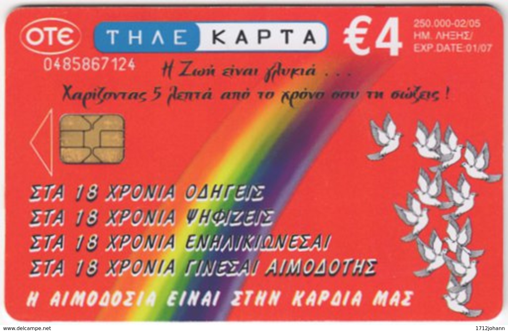 GREECE E-573 Chip OTE - Used - Greece