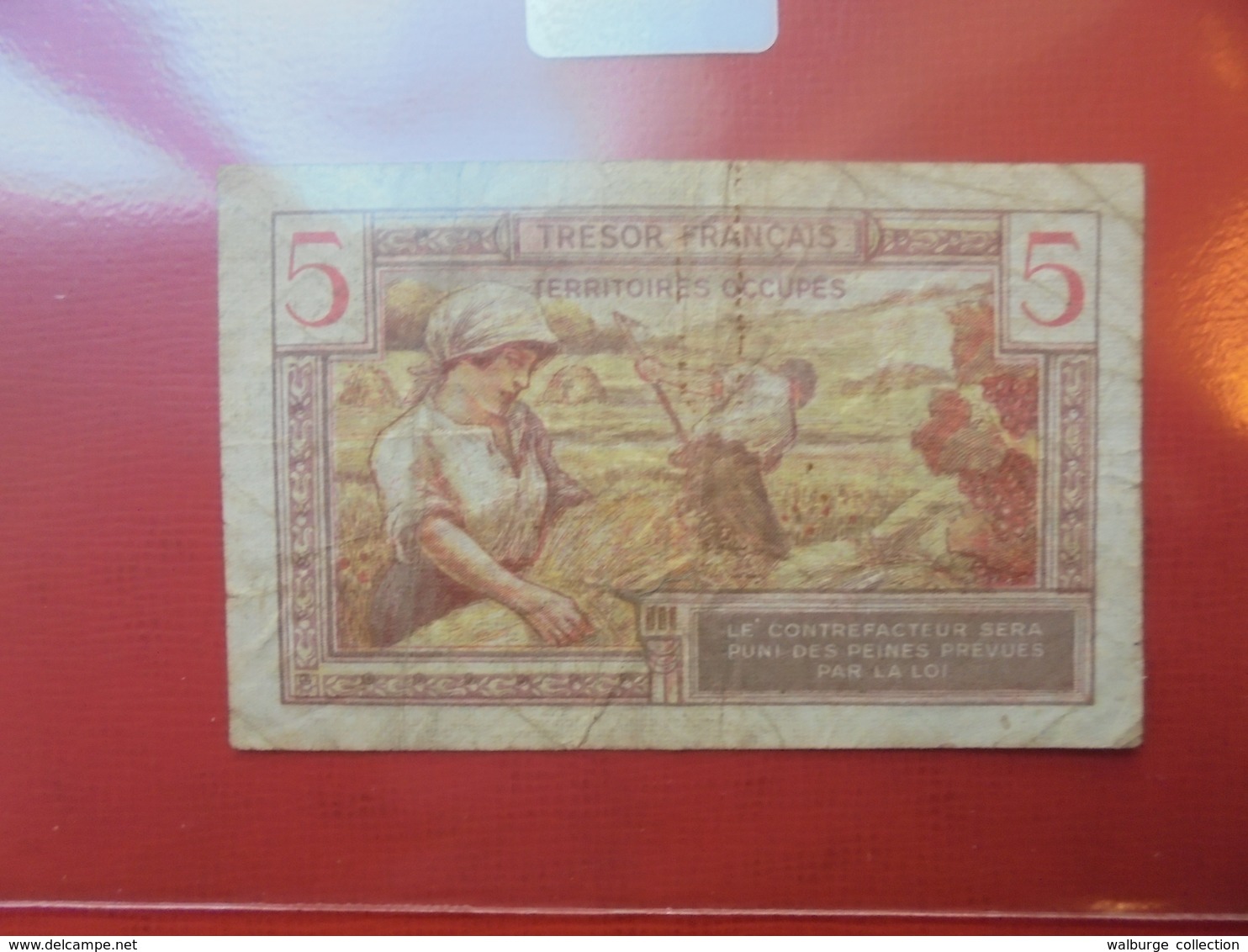 FRANCE 5 FRANCS "TERRITOIRES OCCUPES" CIRCULER - 1917-1919 Trésorerie Aux Armées