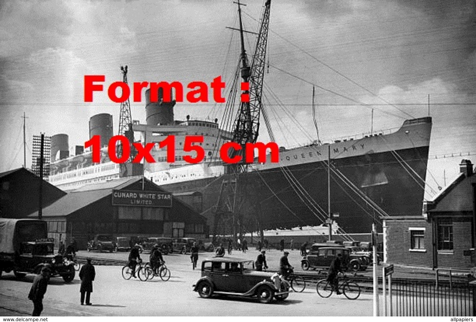 Reproduction D'une Photographie Ancienne Du Paquebot Queen Mary Sur Les Docks Cunard White Star à Southampton - Autres & Non Classés