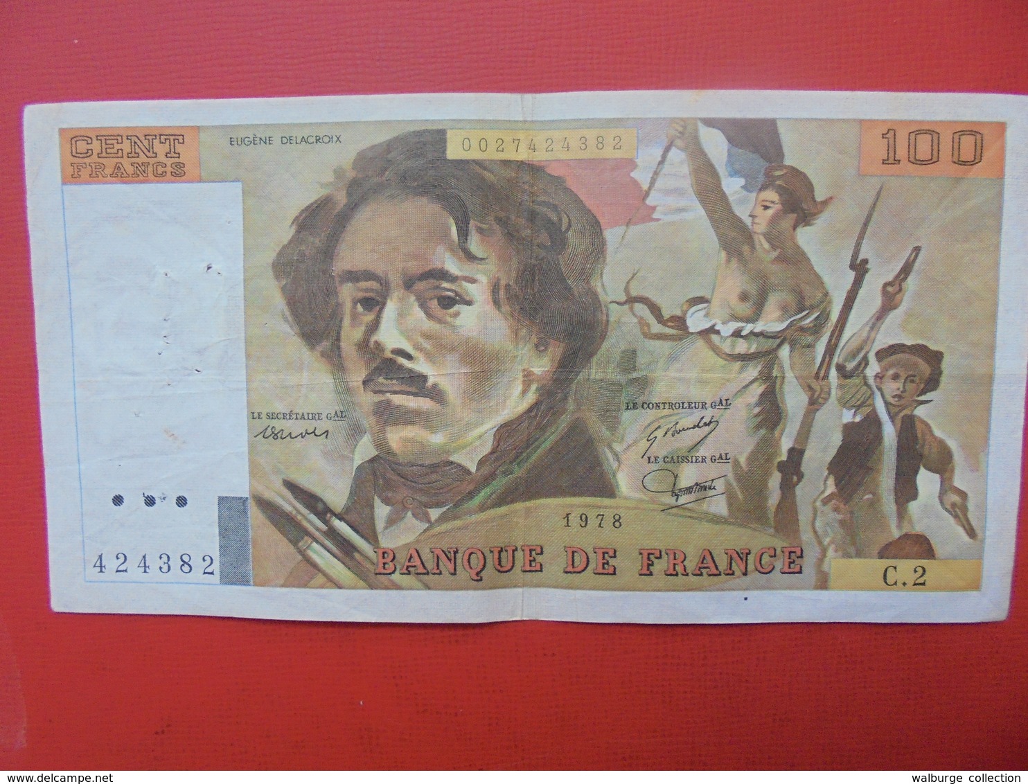 FRANCE 100 FRANCS 1978 ALPHABET C.2 CIRCULER - 100 F 1978-1995 ''Delacroix''