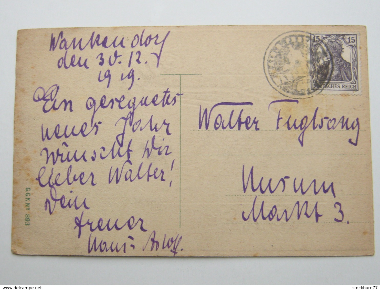 1919 ,Wankendorf, Notstempel  Kais. Postamt Wankendorf, Auf Karte - Briefe U. Dokumente