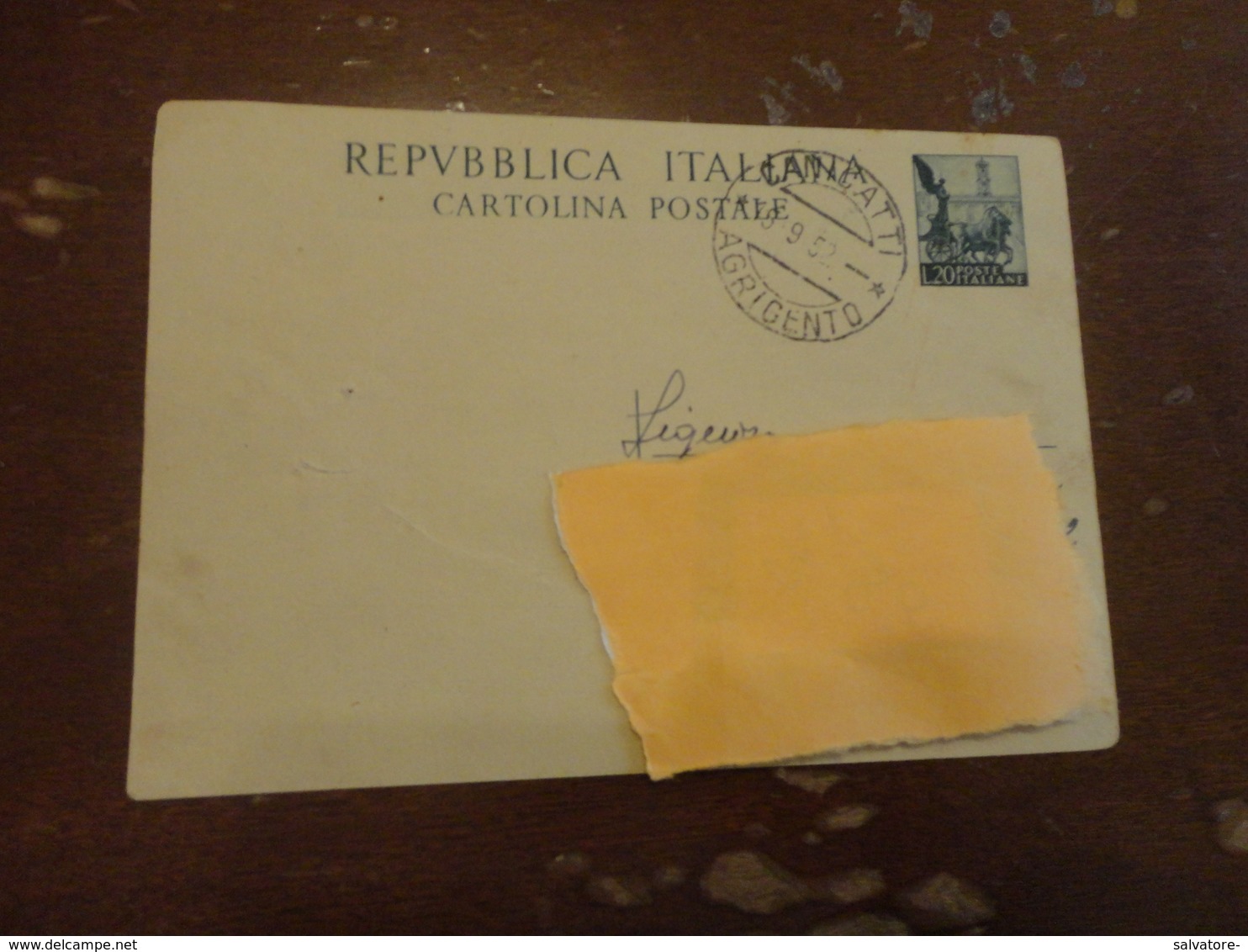 CARTOLINA POSTALE LIRE 20-1952 - Interi Postali