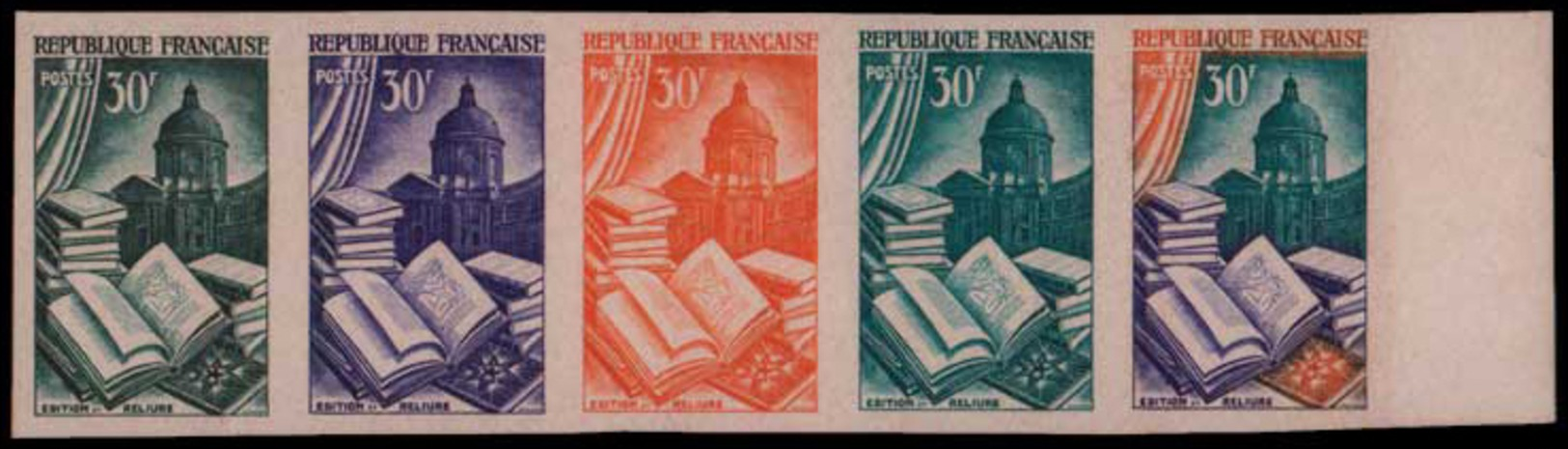 FRANCE Essais  971 Bande De 5 Essais Dont Polychrome: La Reliure & édition - Other & Unclassified