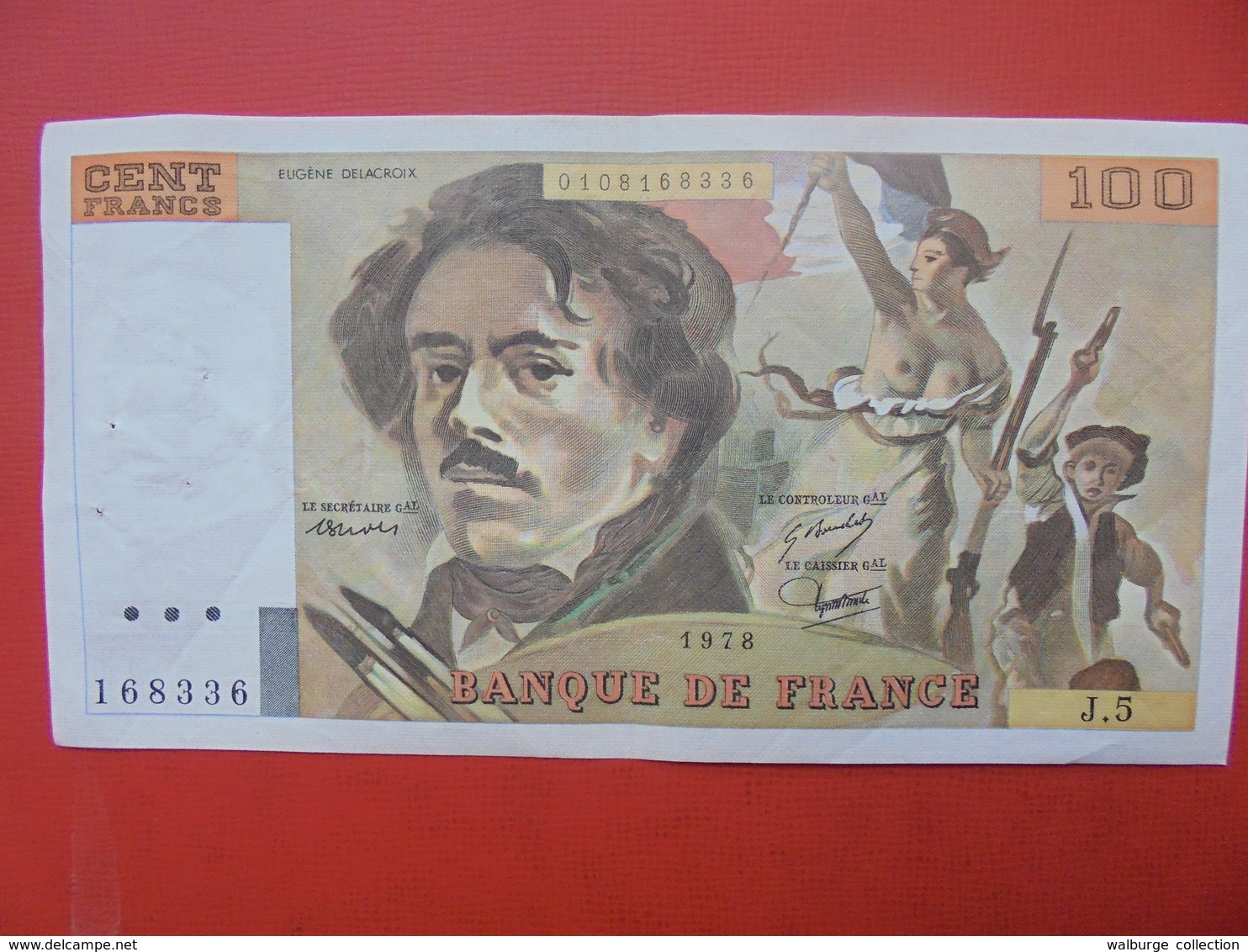 FRANCE 100 FRANCS 1978 ALPHABET J.5 CIRCULER - 100 F 1978-1995 ''Delacroix''