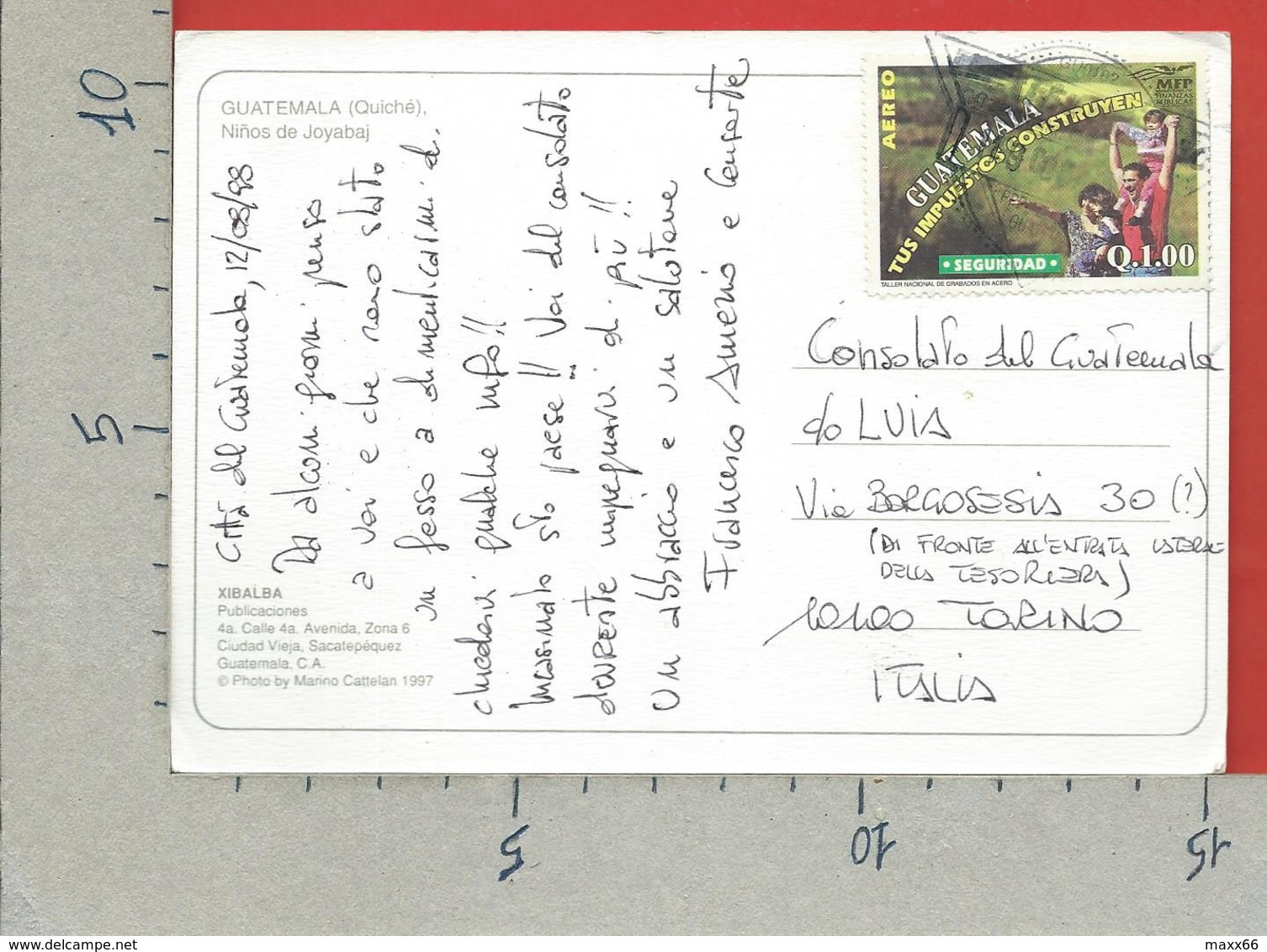 CARTOLINA VG GUATEMALA - Ninos De Joyabaj - 10 X 15 - ANN. 1998 - Guatemala