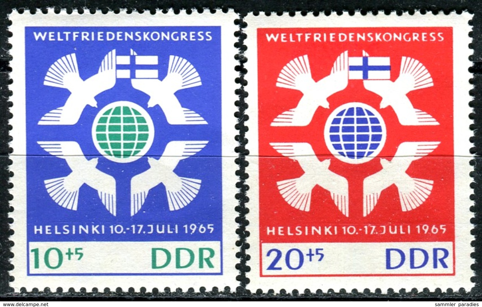 DDR - Mi 1122 / 1123 - ** Postfrisch (B) - 10+5-20+5Pf                Weltfriednskonferenz - Ungebraucht