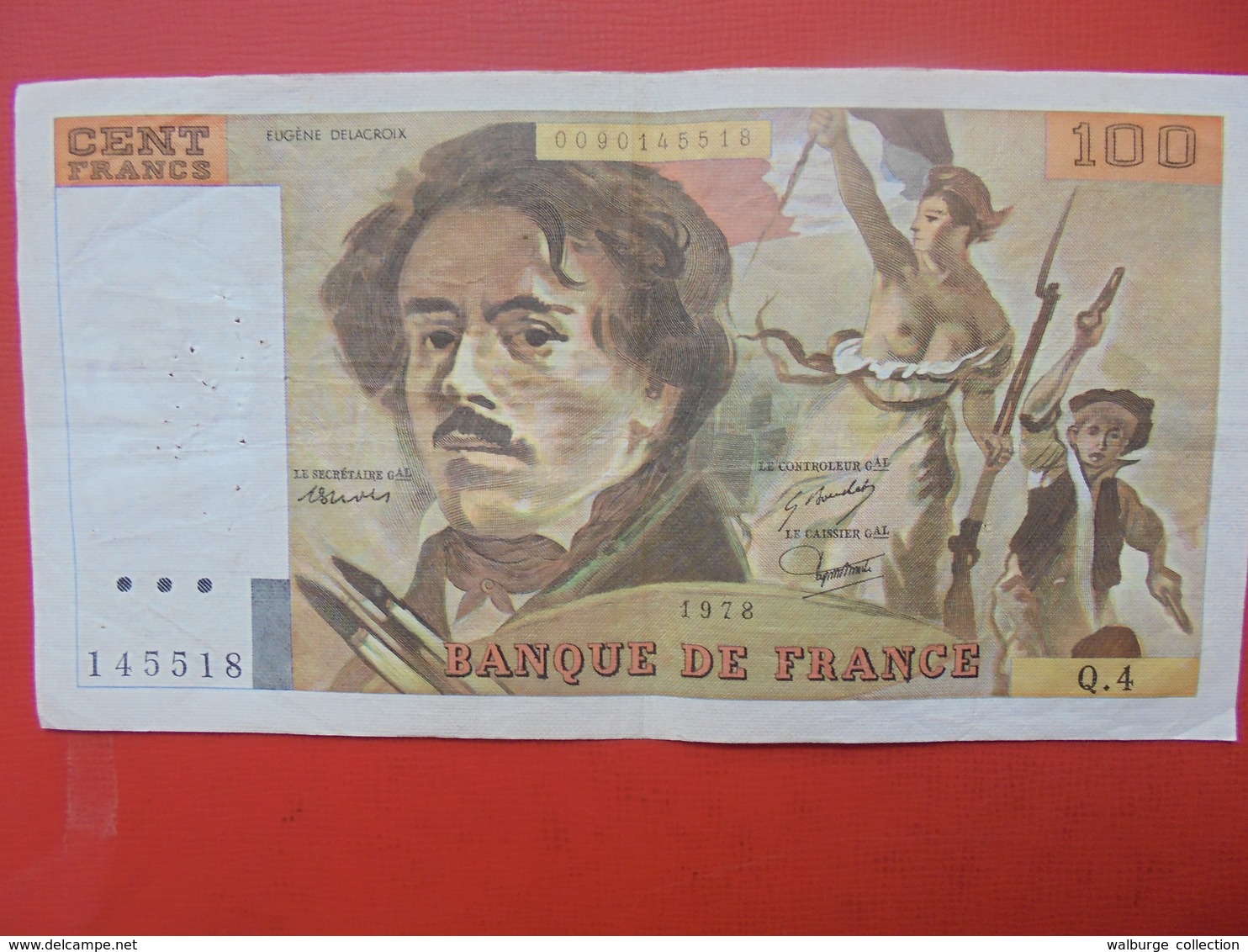 FRANCE 100 FRANCS 1978 ALPHABET Q.4 CIRCULER - 100 F 1978-1995 ''Delacroix''