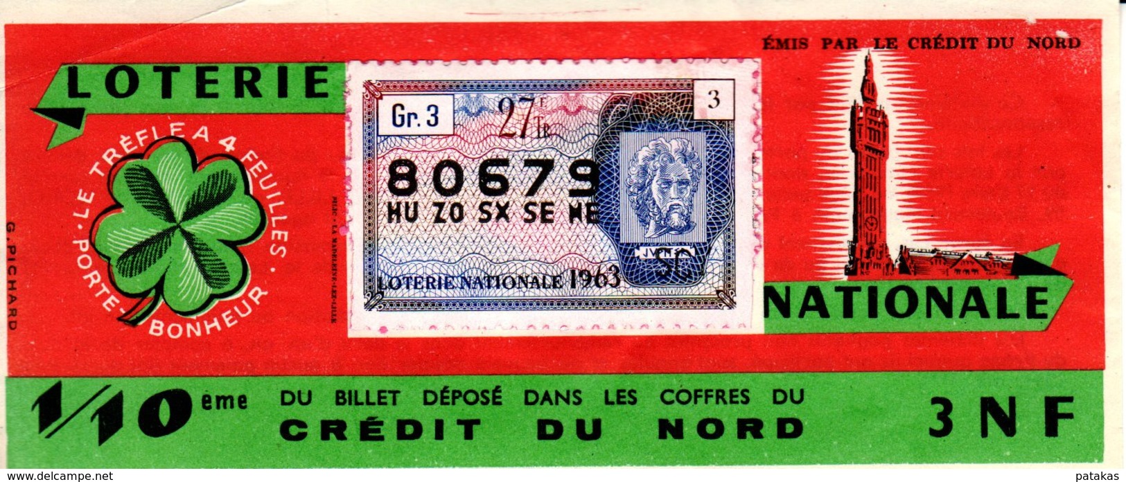 France - 370 - Le Trèfle à 4 Feuilles Porte Bonheur - 27 ème Tranche 1963 - Lottery Tickets