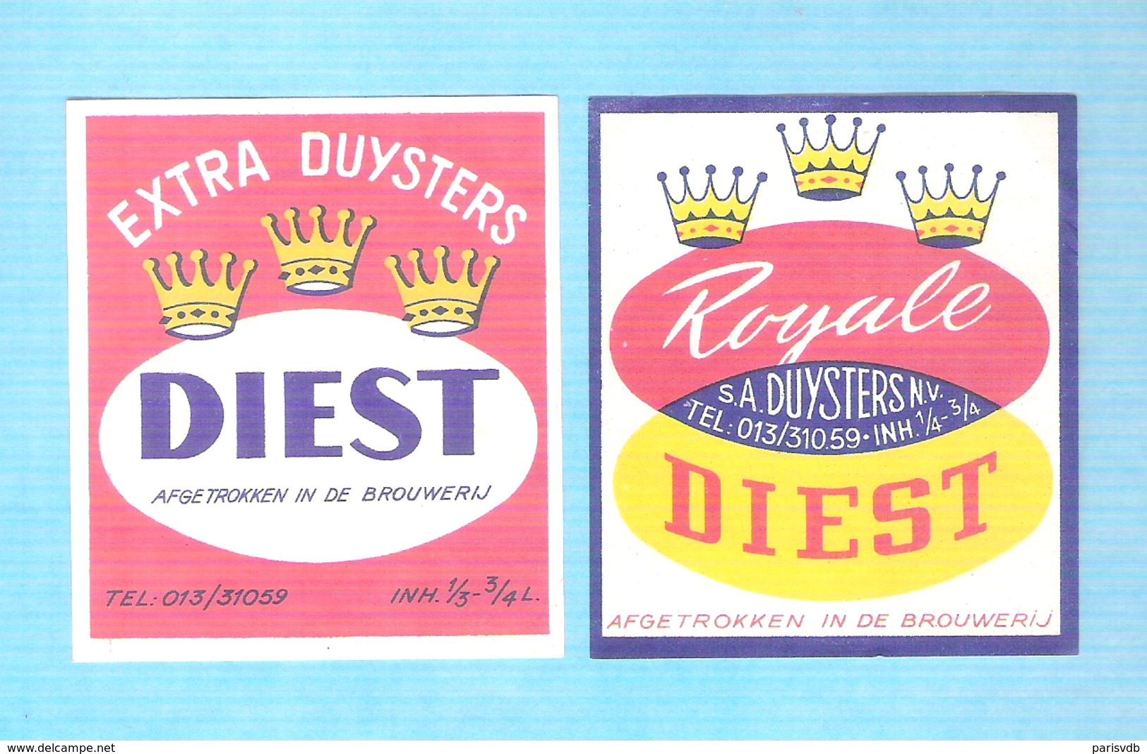 BRASSERIE  DUYSTERS - DIEST  - EXTRA DUYSTERS - ROYALE - 2 BIERETIKETTEN  (BE 111) - Bière