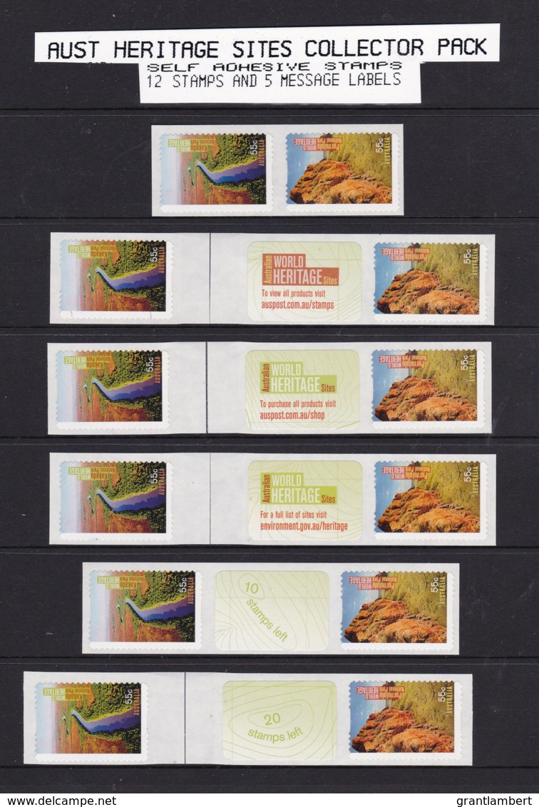 Australia 2010 Heritage Sites Collector Pack - Self-adhesives With Message Labels - Nuevos