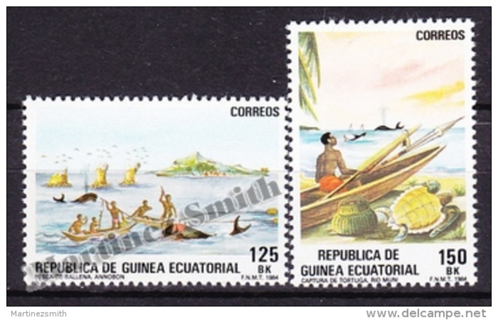 Equatorial Guinea -  Guinea Ecuatorial - Guinée Équatoriale 1984 Edifil 53- 54, Artisanal Fishing - MNH - Guinée Equatoriale