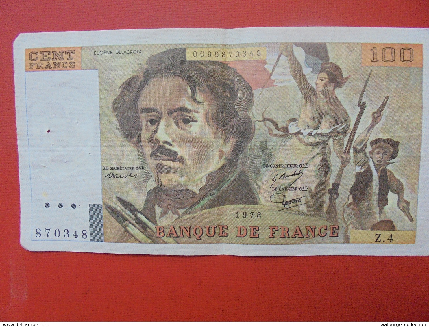 FRANCE 100 FRANCS 1978 ALPHABET Z.4 CIRCULER - 100 F 1978-1995 ''Delacroix''